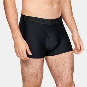 2 Pair Under Armour Tech BoxerJock 3-in, Sz XL, Boxer Briefs, Black w Black band